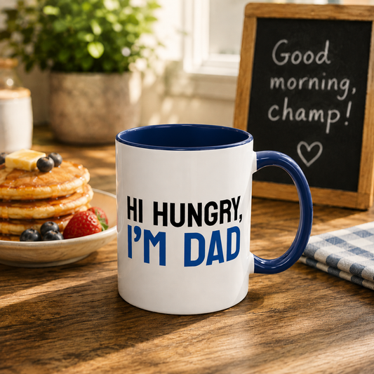 Hi Hungry, I'm Dad Accent Mug