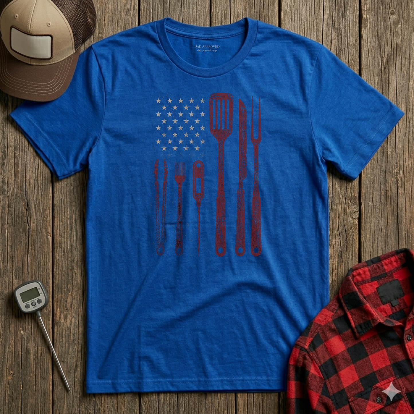 BBQ Utensils Flag T-Shirt