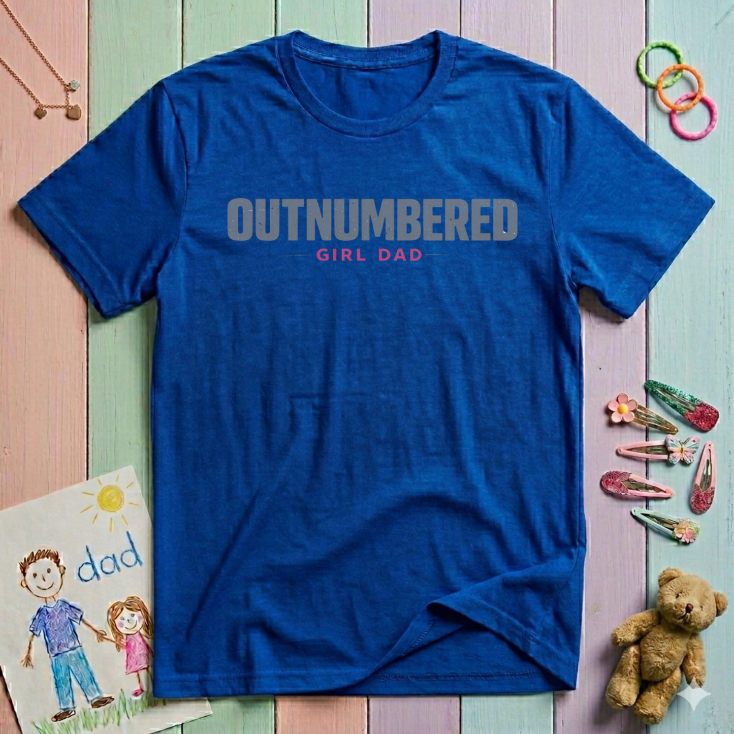 Outnumbered Girl Dad T-Shirt