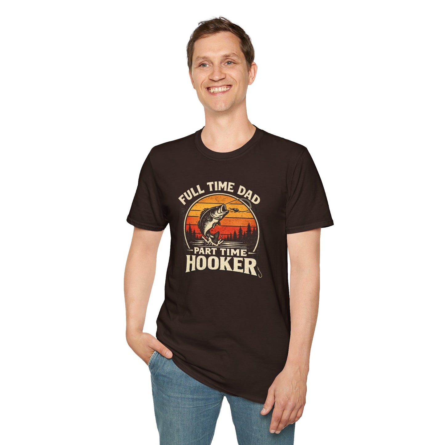 Full Time Dad Part Time Hooker Retro T-Shirt