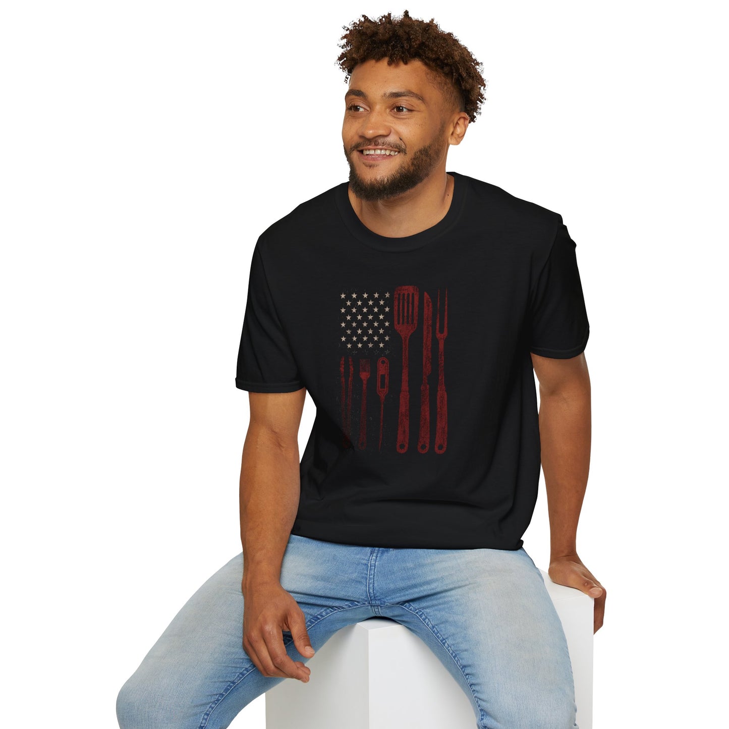 BBQ Utensils Flag T-Shirt