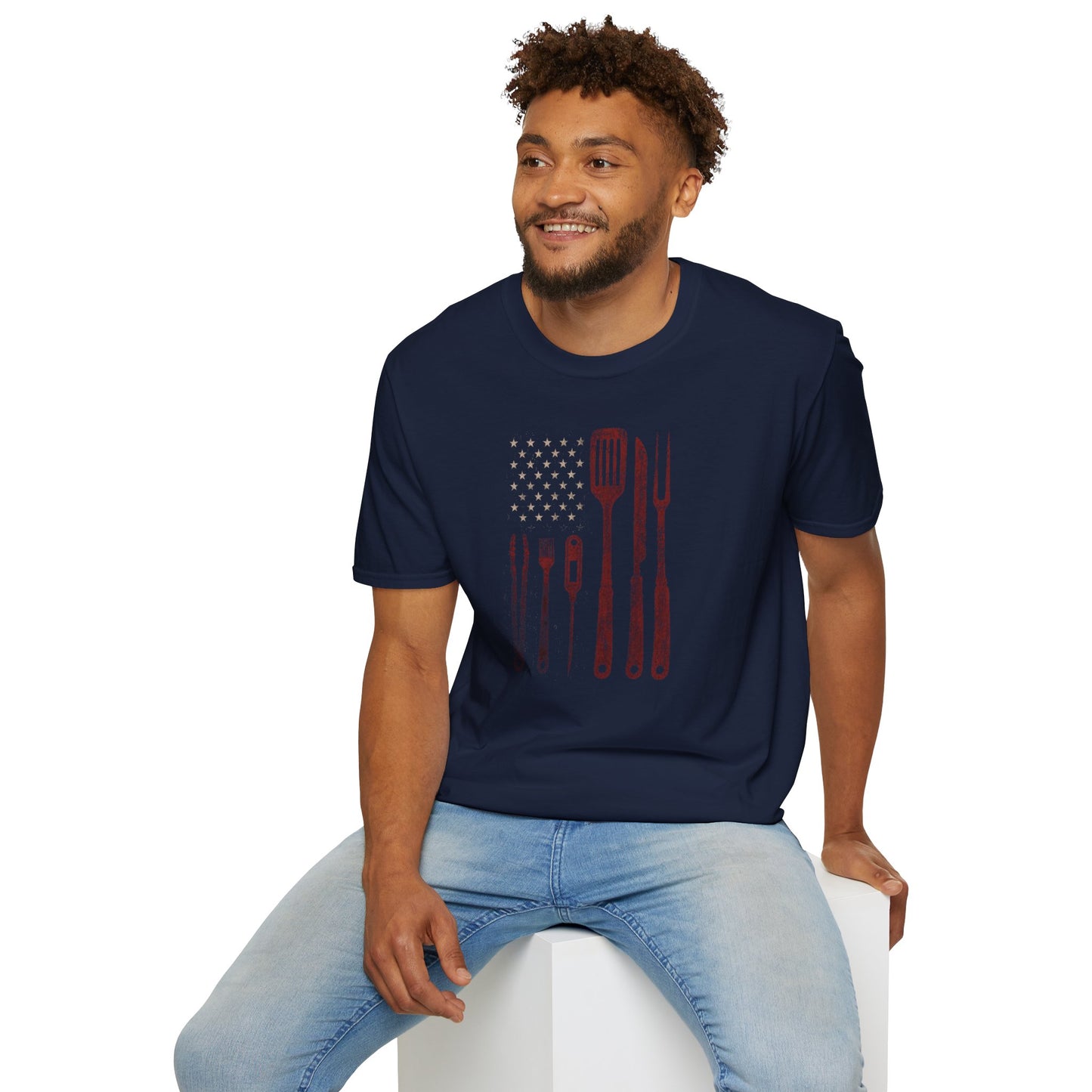 BBQ Utensils Flag T-Shirt