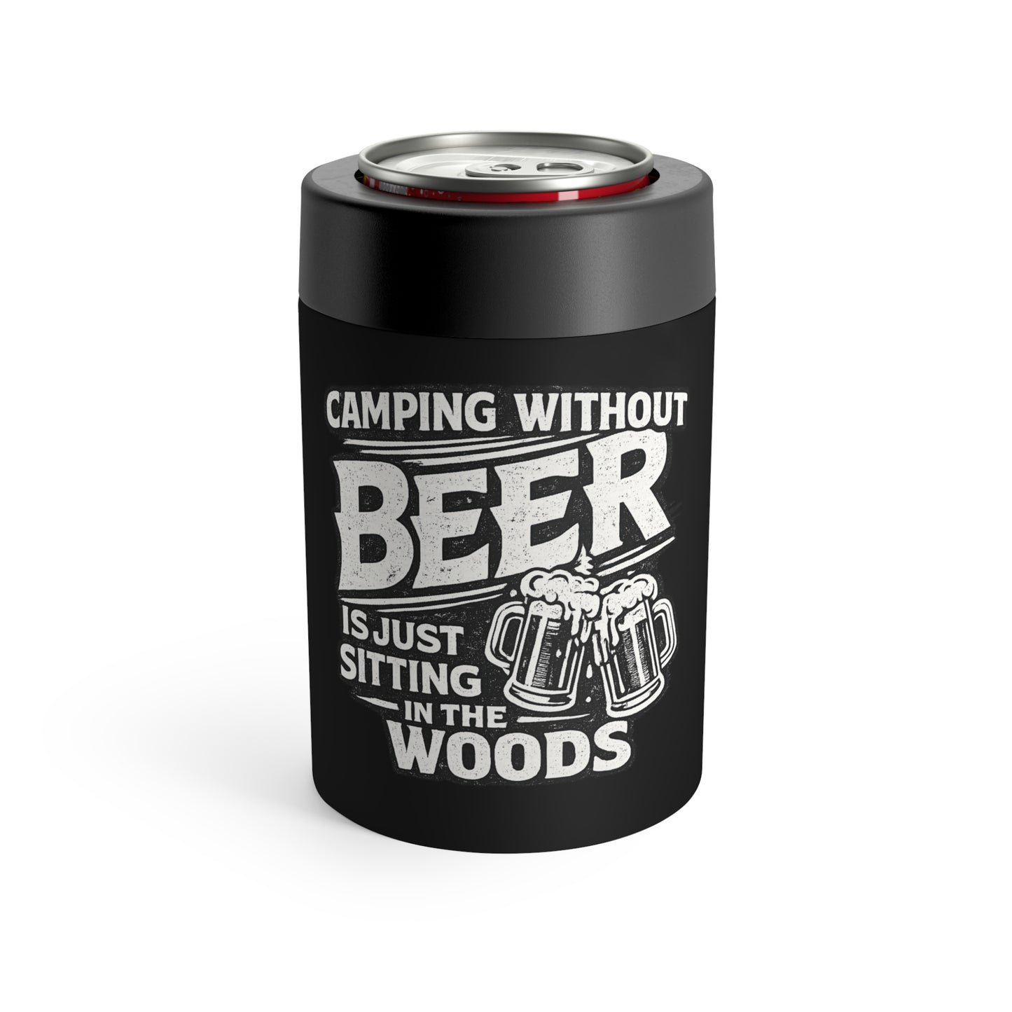 Camping Without Beer Stainless Steel Can Holder — Insulated Beer Sleeve for Campers