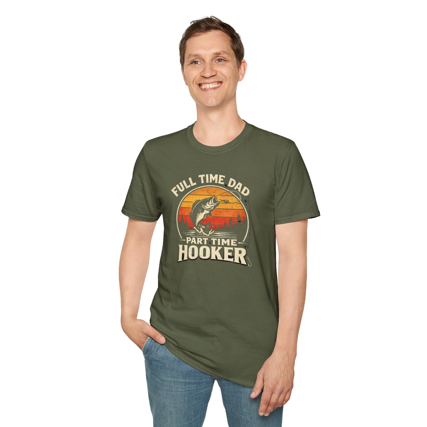 Full Time Dad Part Time Hooker Retro T-Shirt