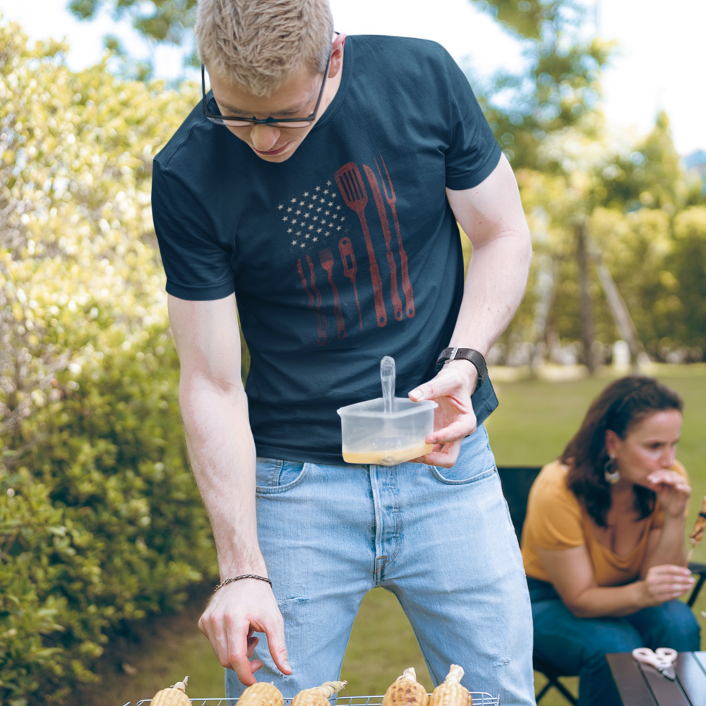BBQ Utensils Flag T-Shirt