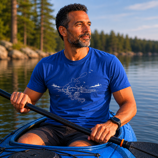Nature Lake Graphic T-Shirt — Minimal Moonlit Landscape Tee