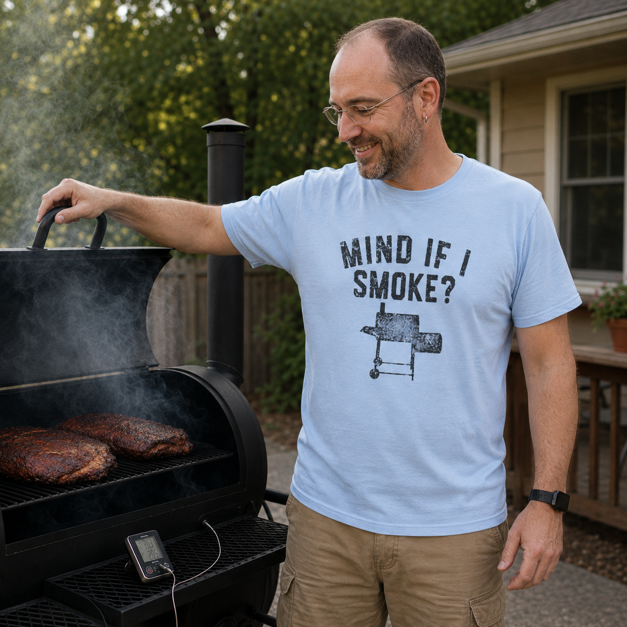 "Mind If I Smoke?" BBQ Smoker T-Shirt
