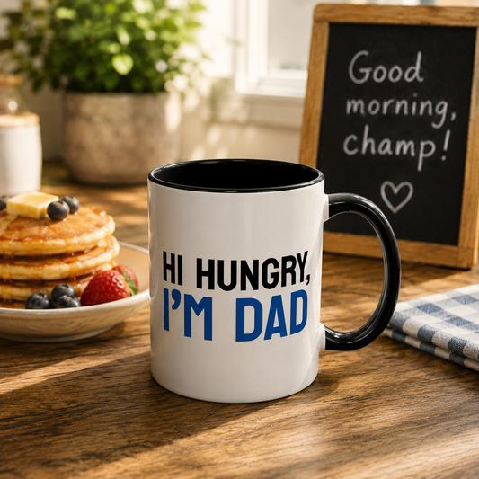 Hi Hungry, I'm Dad Accent Mug