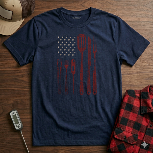 BBQ Utensils Flag T-Shirt