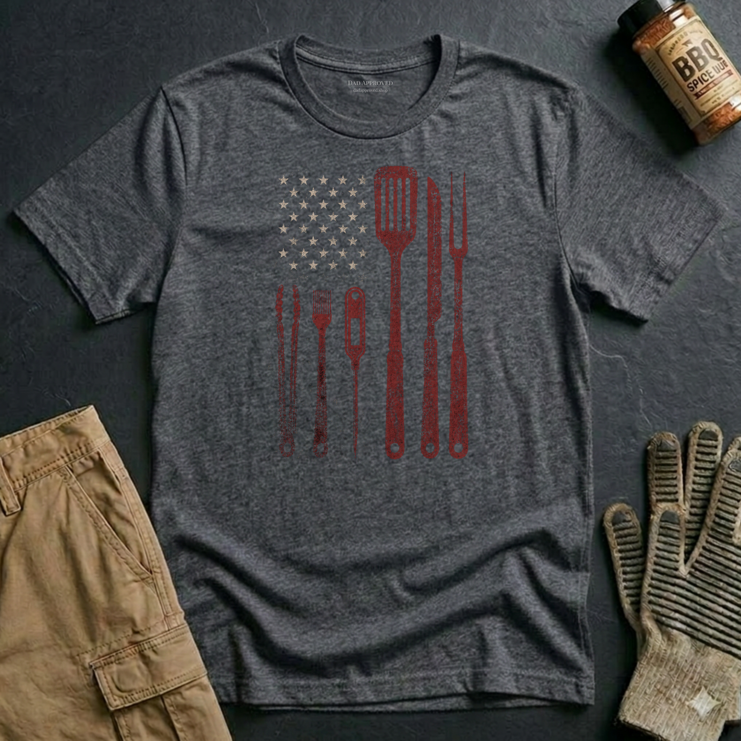 BBQ Utensils Flag T-Shirt