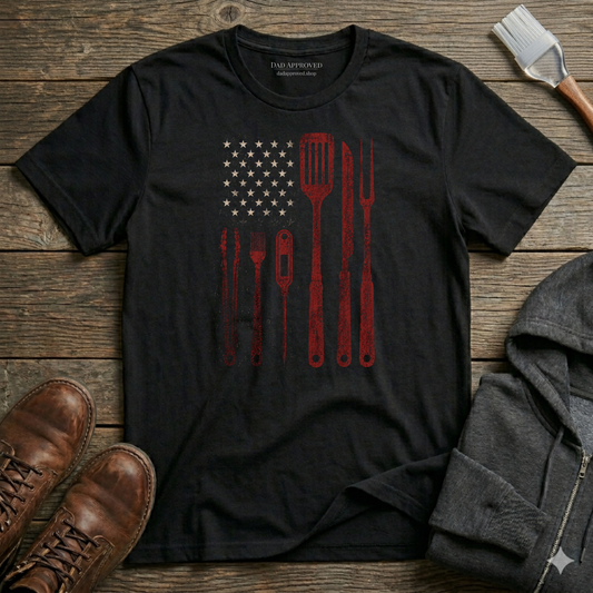 BBQ Utensils Flag T-Shirt