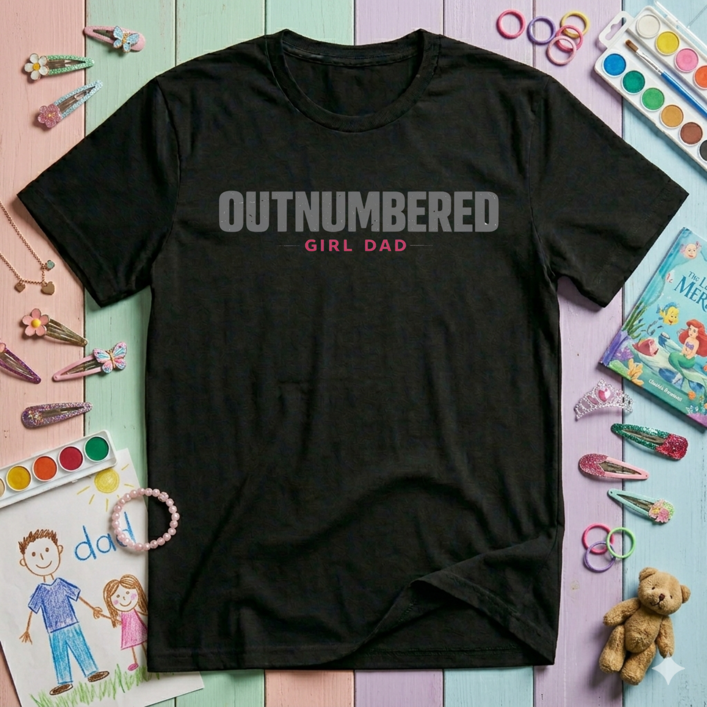 Outnumbered Girl Dad T-Shirt