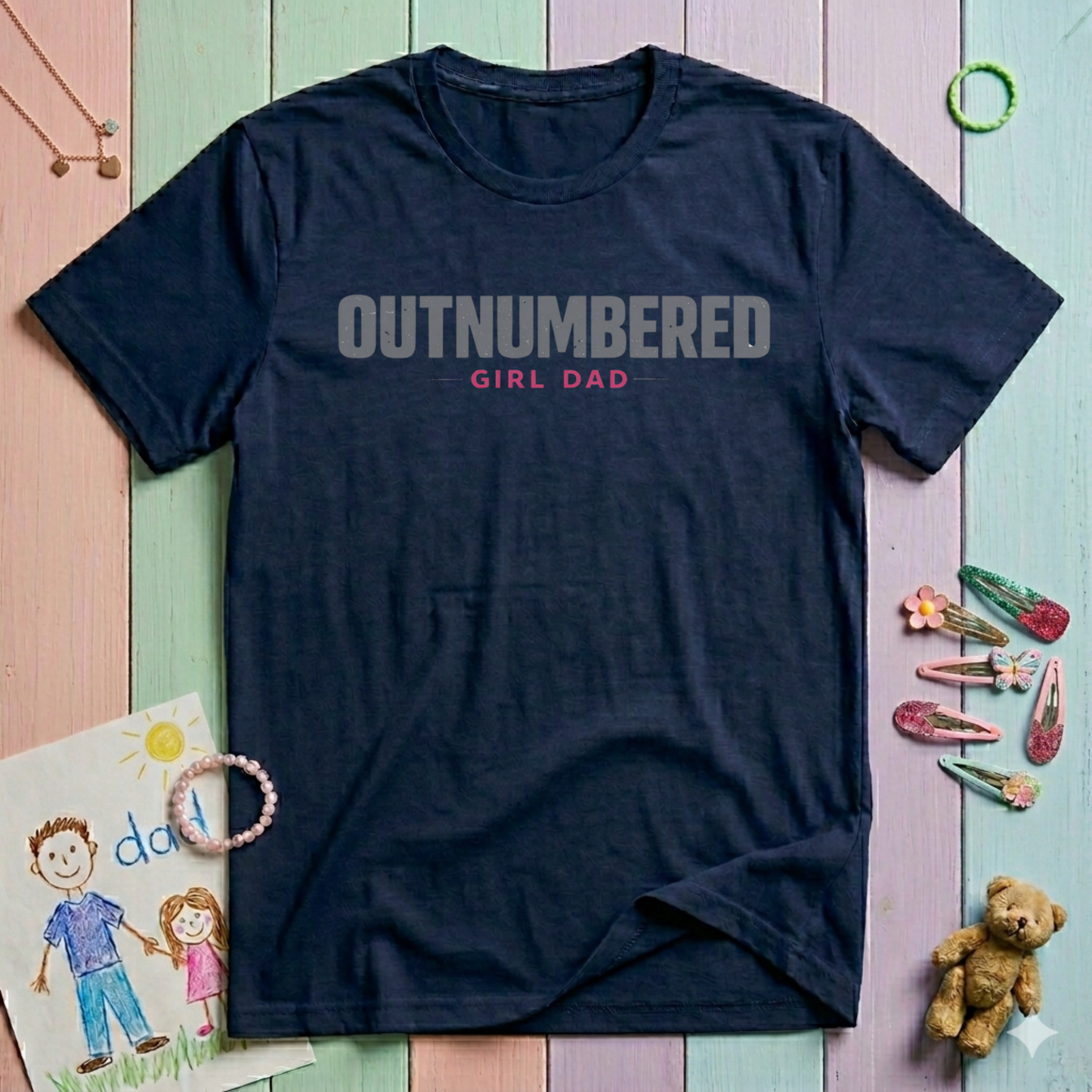 Outnumbered Girl Dad T-Shirt