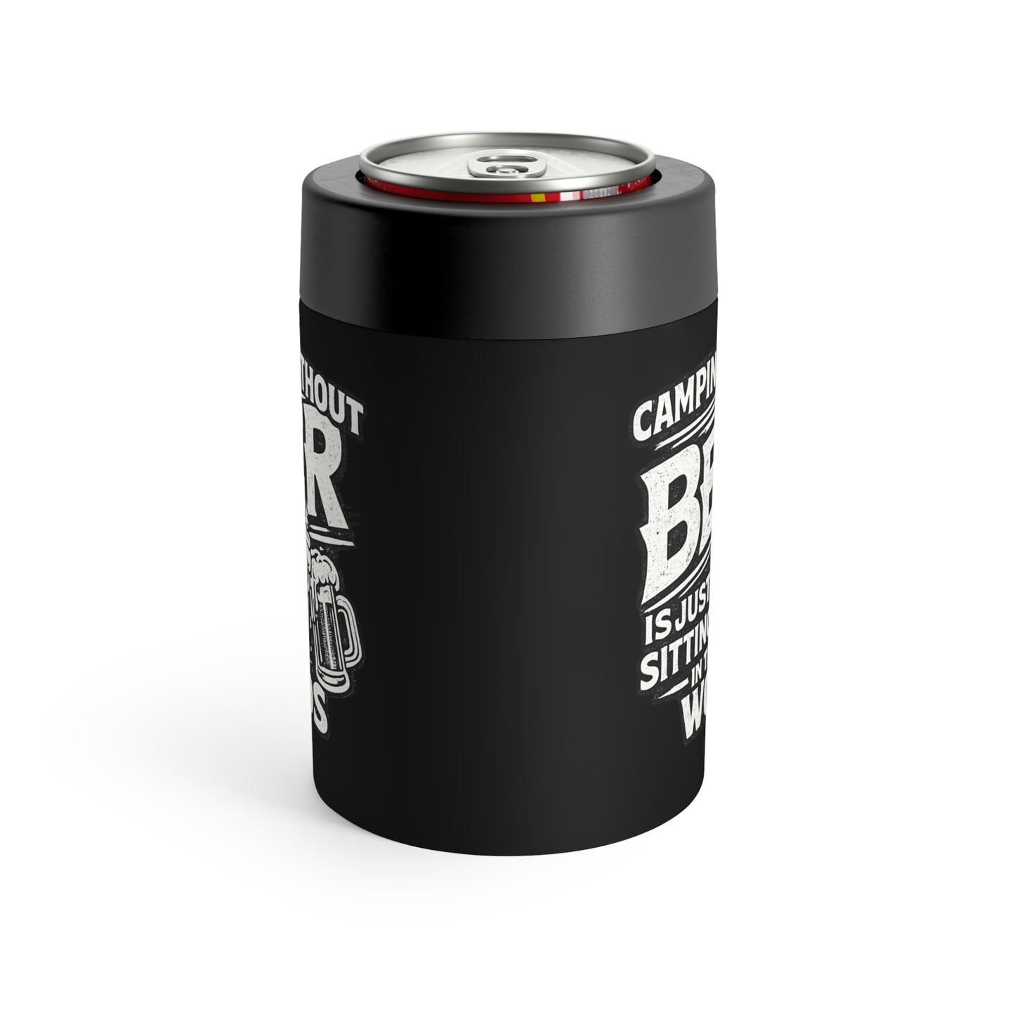 Camping Without Beer Stainless Steel Can Holder — Insulated Beer Sleeve for Campers