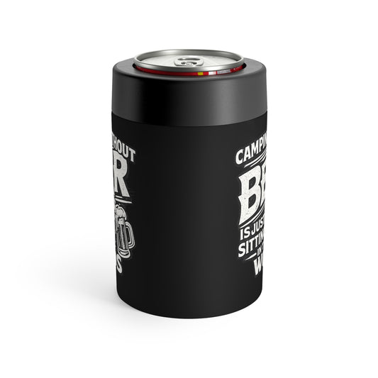 Camping Without Beer Stainless Steel Can Holder — Insulated Beer Sleeve for Campers