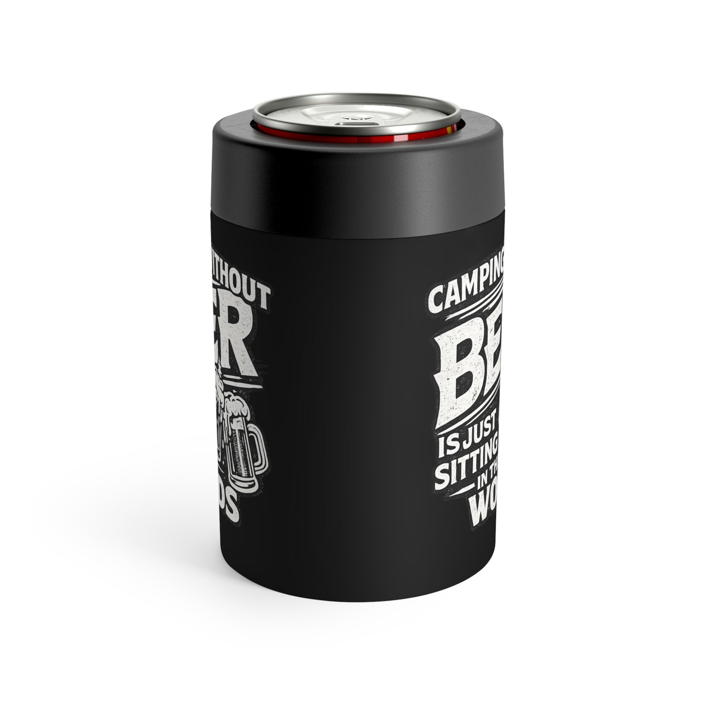 Camping Without Beer Stainless Steel Can Holder — Insulated Beer Sleeve for Campers