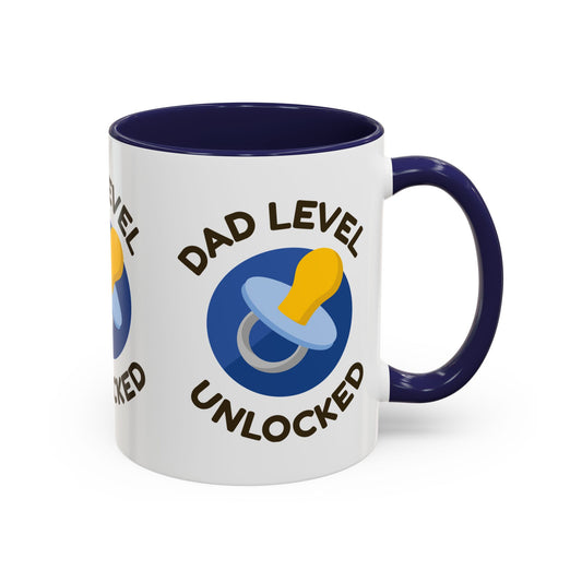 Dad Level Unlocked Accent Coffee Mug (11/15 oz)