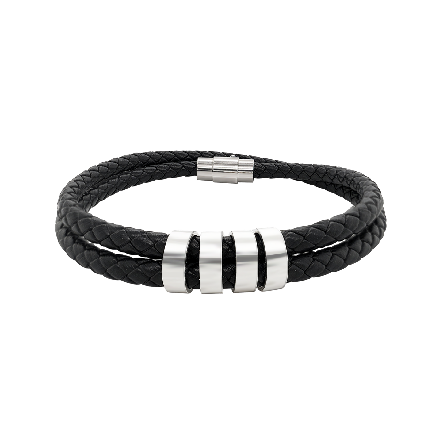 Leather Bracelet with Beads (Engraving)